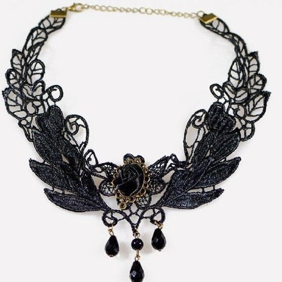 Gothic Vintage Lace Hollow-Out Necklace Choker