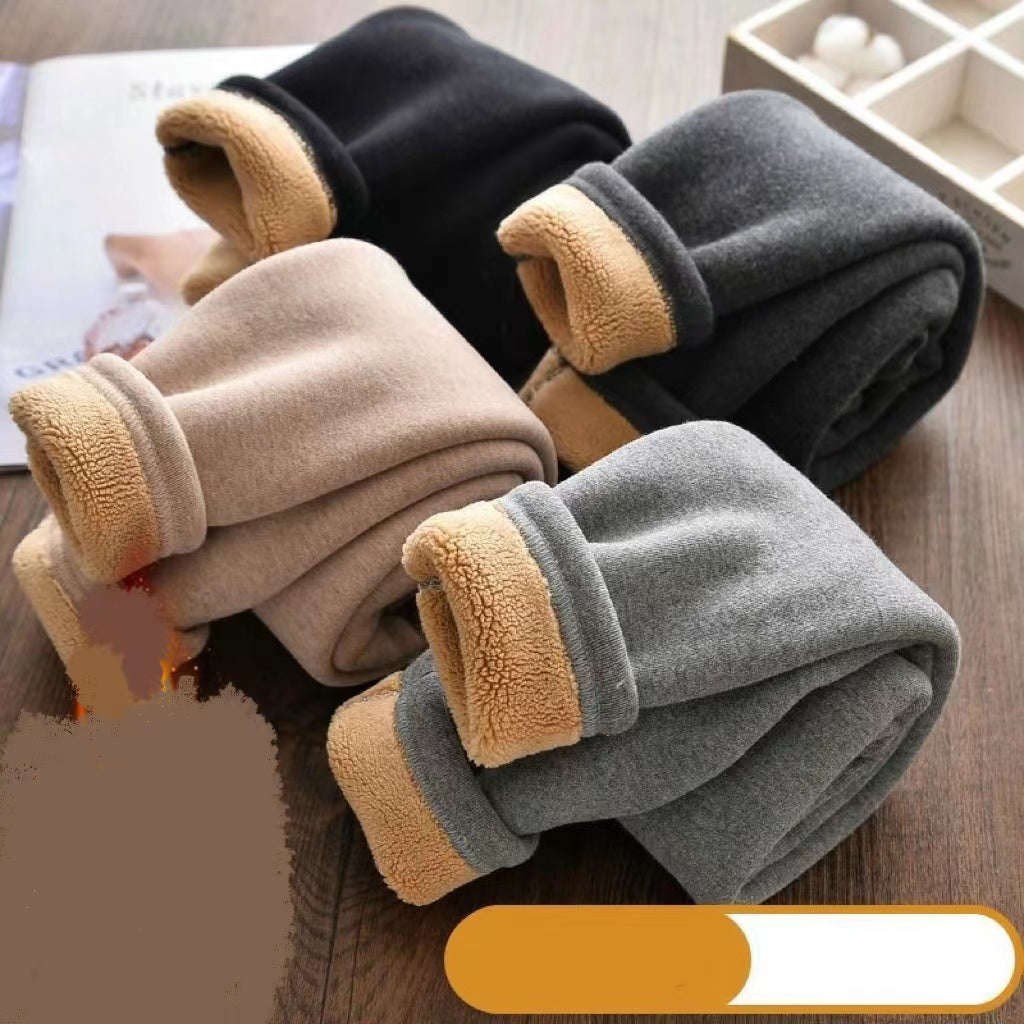 Girls' Velvet Padded Leggings High Waist Warm-keeping Pants
