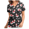 Christmas Women's Short-sleeved V-neck Protective Clothing Nursing Gown Top