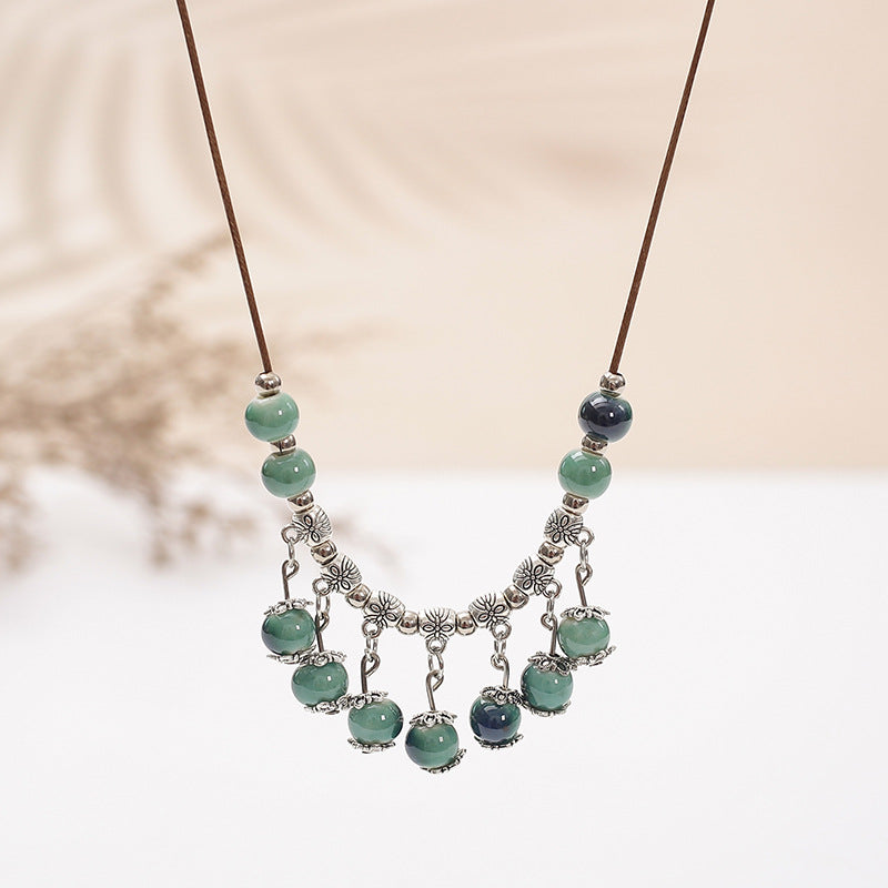 Vintage Ethnic-Style Ceramic Necklace For Women