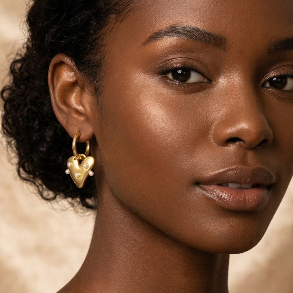 Fashionable And Versatile Pearl-shaped Stainless Steel Earrings