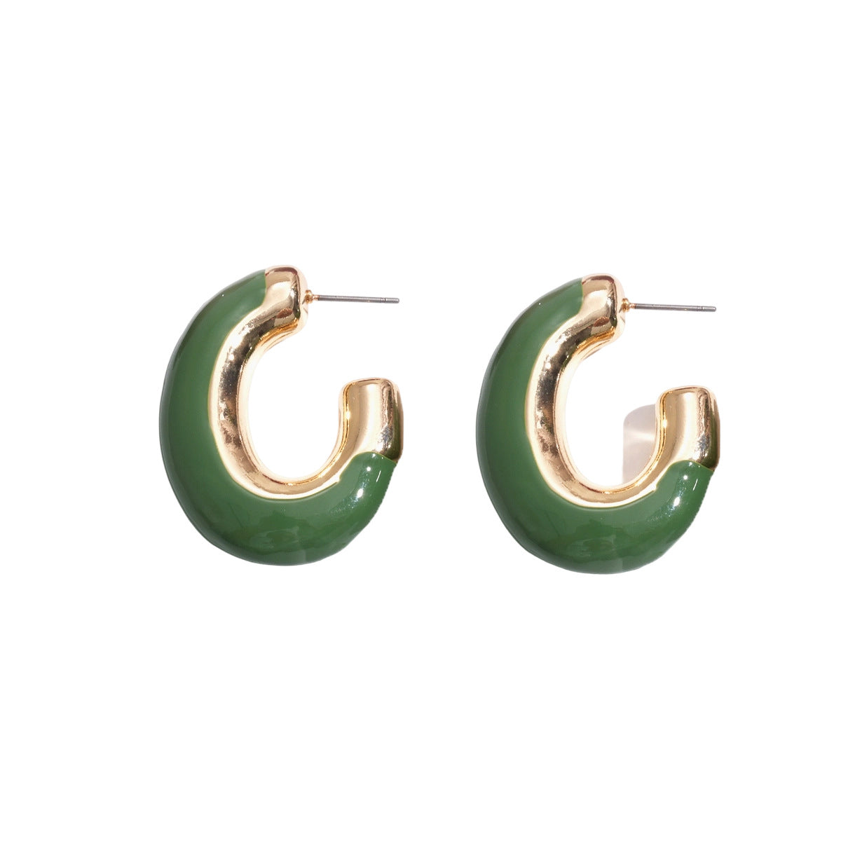Vintage Retro Style Enamel Oval Stud Earrings Women Ear Jewelry For Daily Dating Banquet Party Occasions