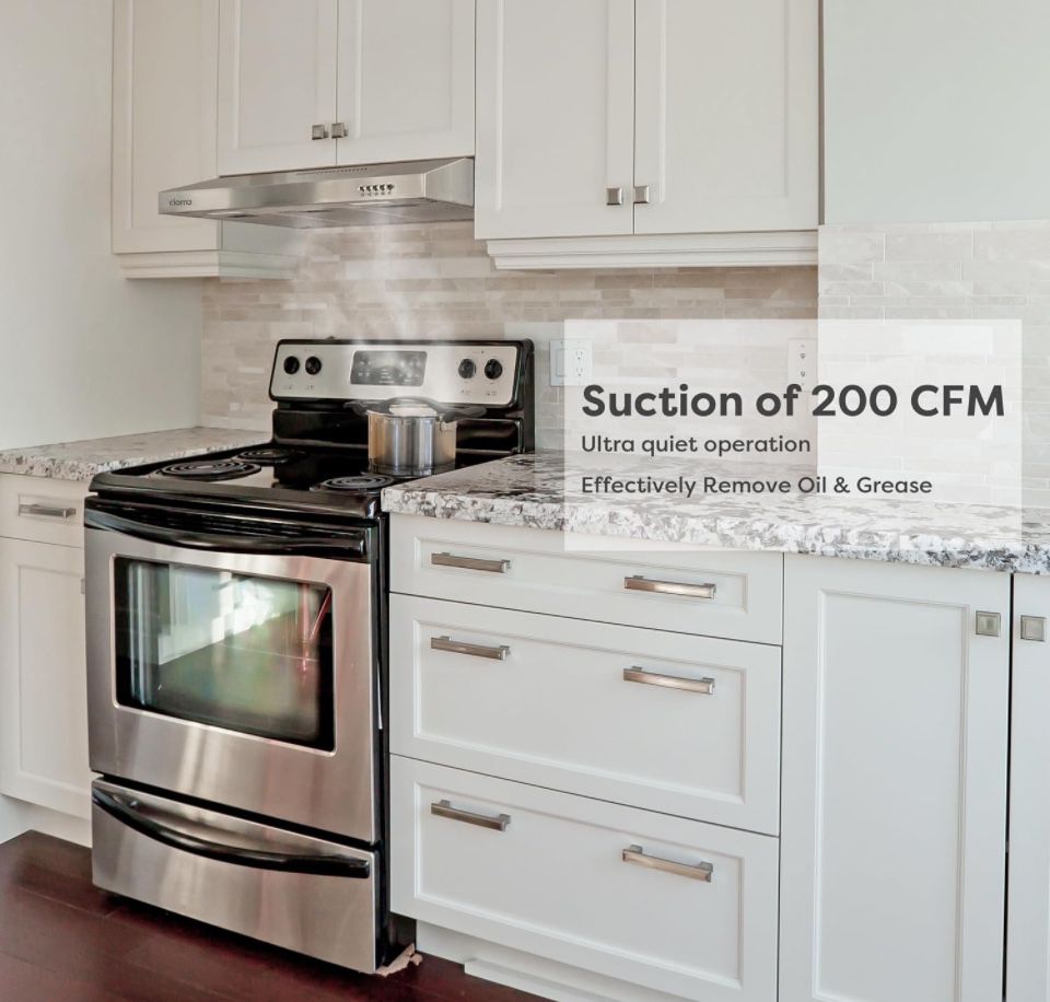 CIARRA Ductless Range Hood 30 inch Under Cabinet Hood Vent for Kitchen Ducted and Ductless Convertible CAS75918A