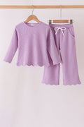 Lavender scalloped pants set