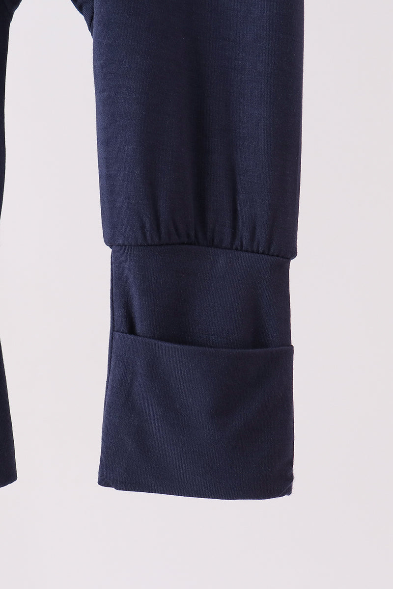 Navy zipper bamboo romper