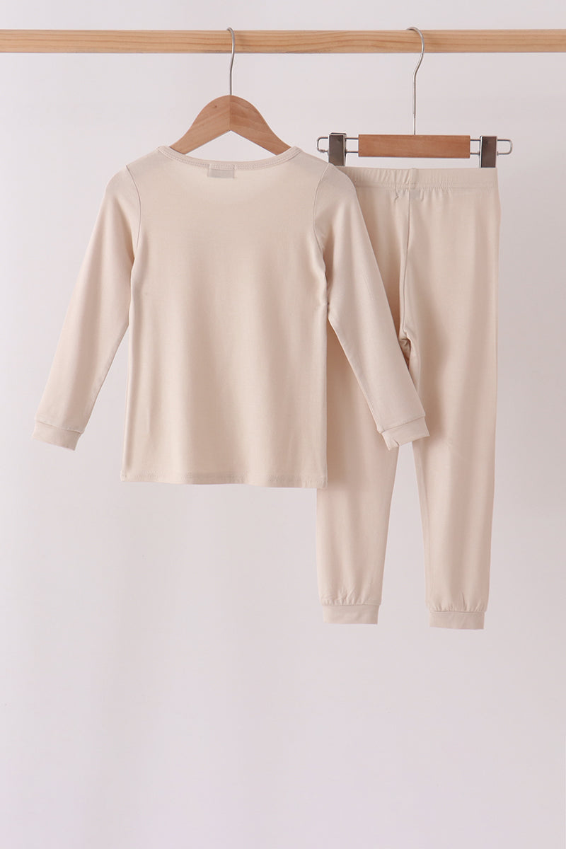 Beige bamboo pajama set