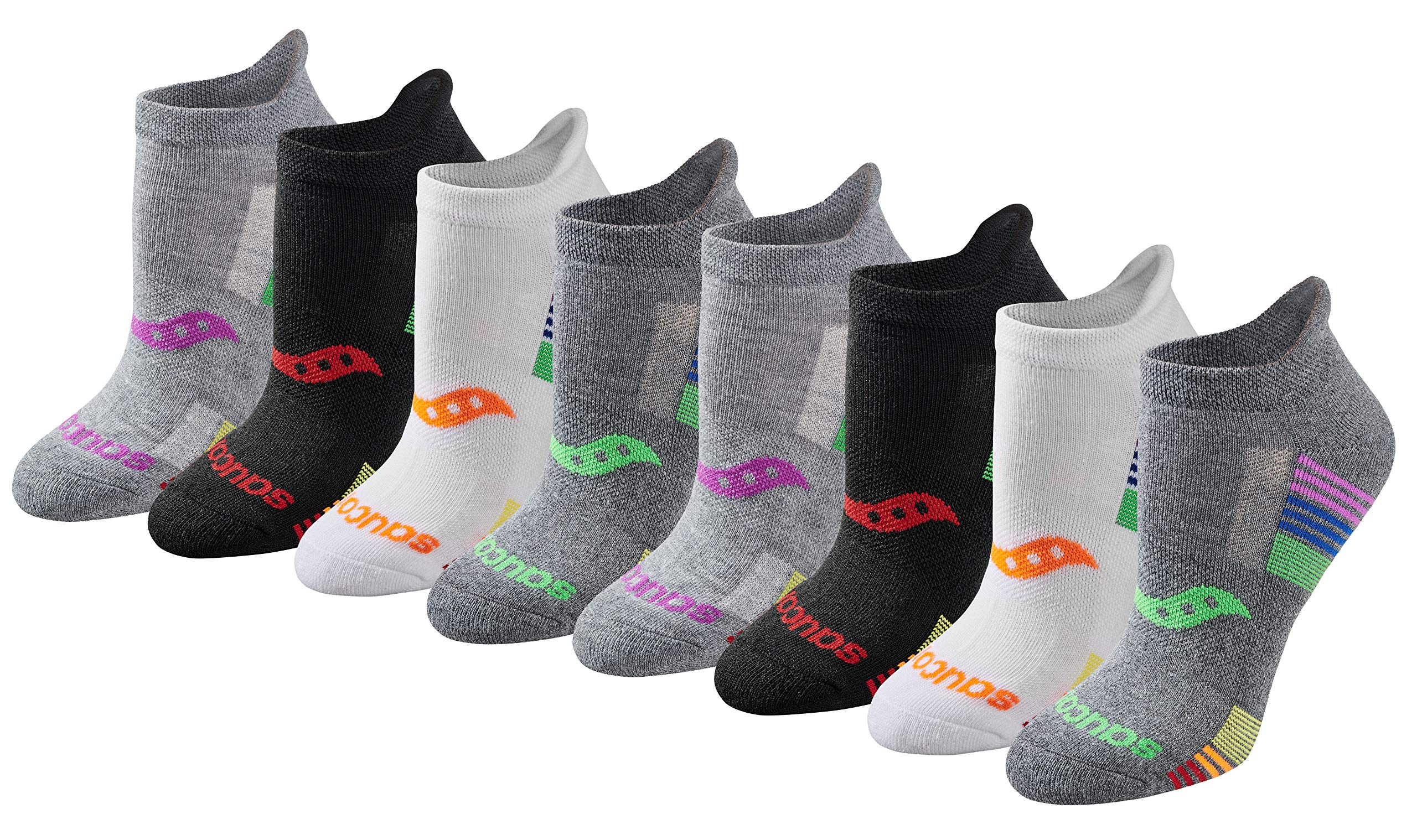 Saucony Women's RunDry Performance Heel Tab Athletic Socks, Available in S-L (8, 16, 24 Pairs)