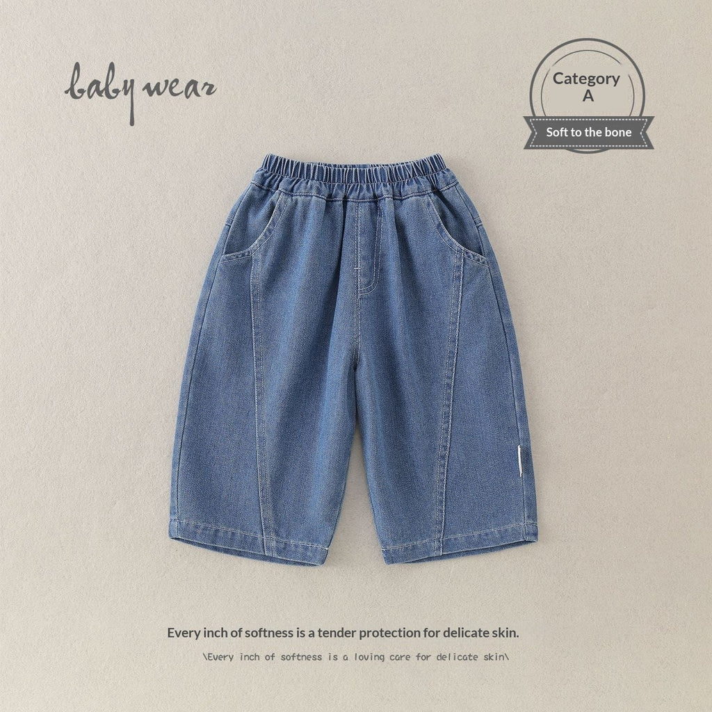 Girls Wide-leg Loose-fit Denim Jeans