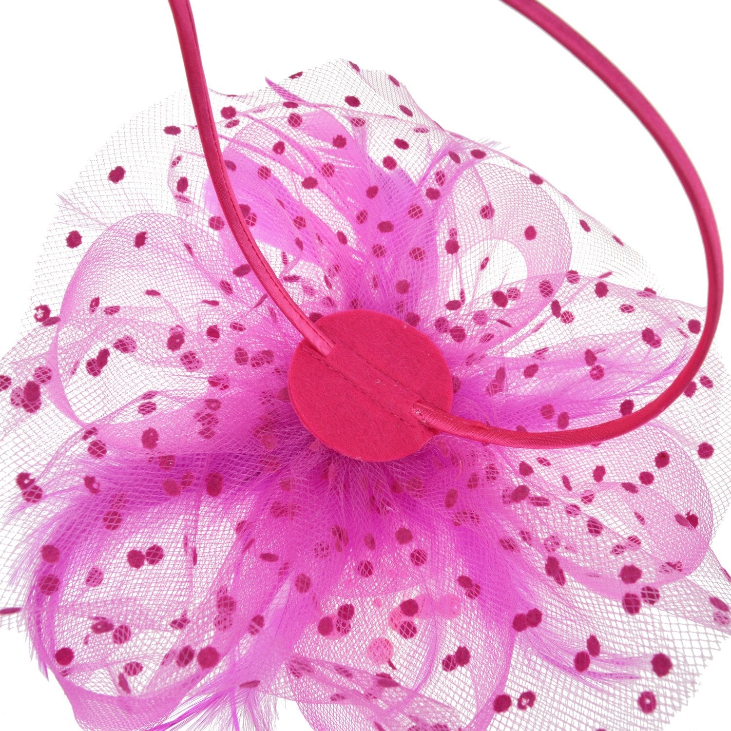 DRESHOW Fascinators Hat Flower Mesh Ribbons Feathers on a Headband and a Clip Tea Party Headwear for Girls and Women