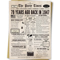 Ziwenhu 79th Birthday Card with Envelope, Vintage 1947 Newspaper Design