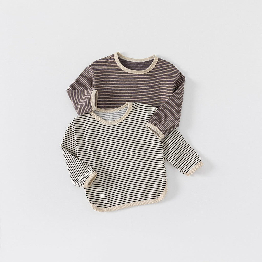 Autumn Casual Boys And Girls Striped Bottoming T-shirt Children's Tops