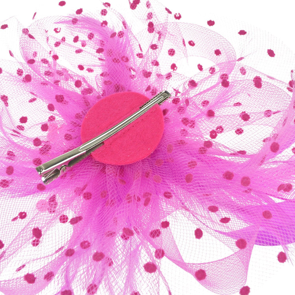DRESHOW Fascinators Hat Flower Mesh Ribbons Feathers on a Headband and a Clip Tea Party Headwear for Girls and Women