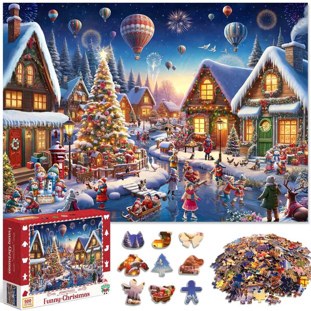 Qifeyla 500-Piece Funny Christmas Jigsaw Puzzle