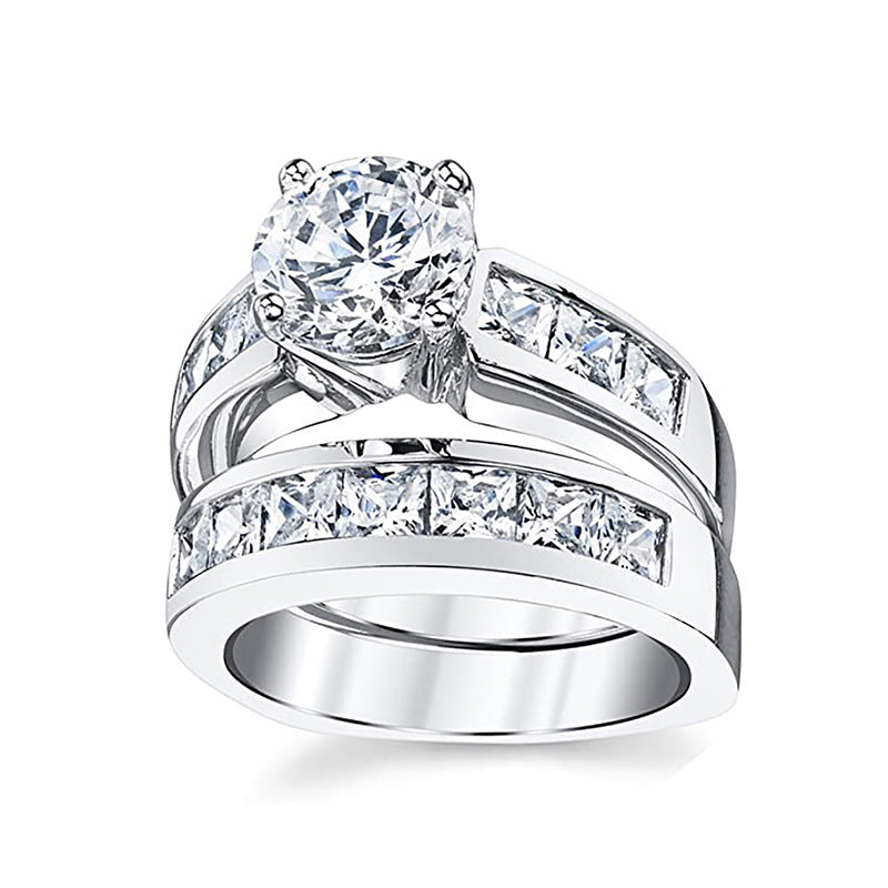 Fashionable Diamond-studded Couple Rings