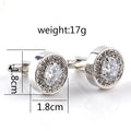 Fashion French New Round Purple And White Rhinestone Cufflinks