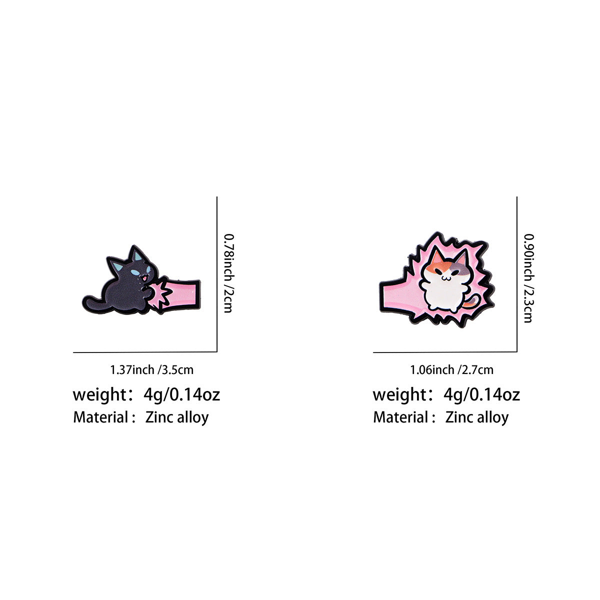 Cat And Fish Brooch Badge For Clothing