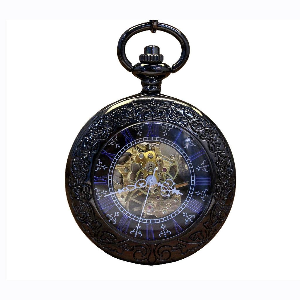 Retro Nostalgic Creative Transparent Flip-Open Mechanical Movement Pocket Watch