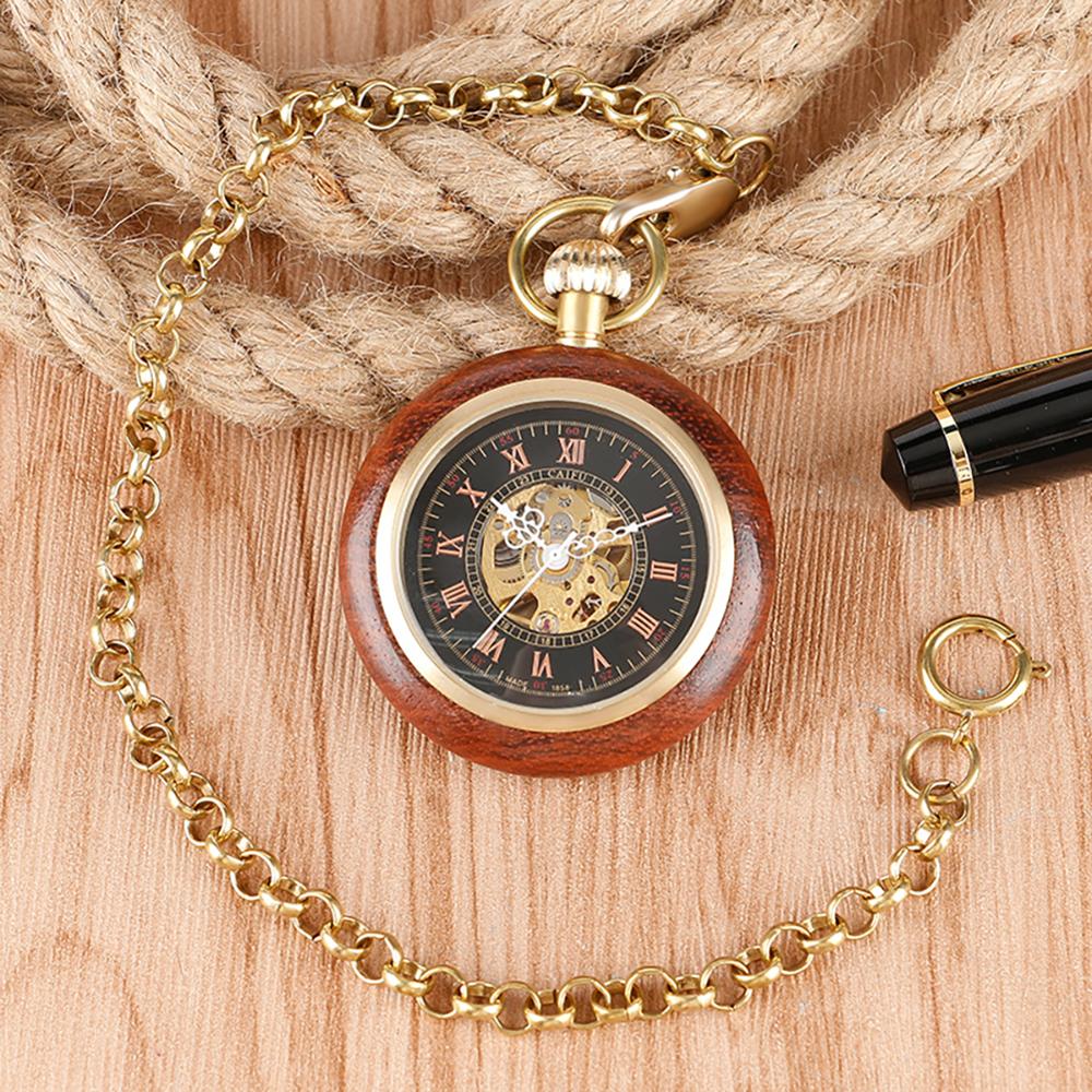 Mahogany Roman Pocket Watch