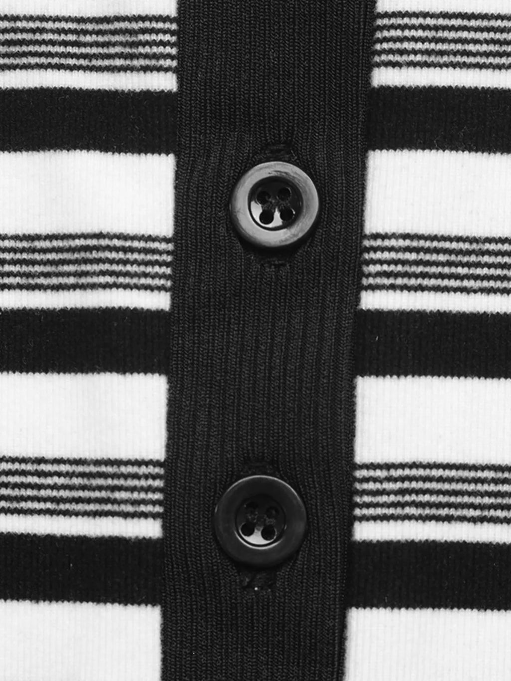 Striped Polo Collar Midi Dress – Black