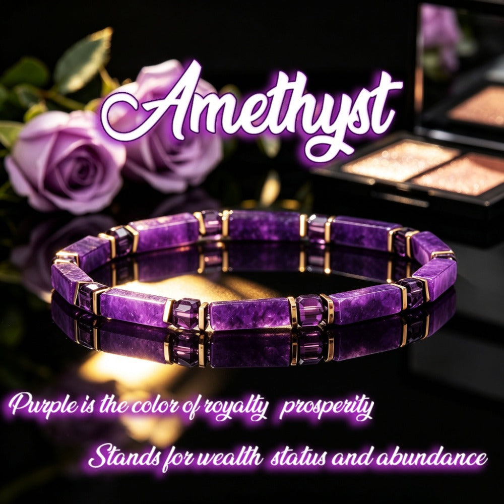 Long Strip-shaped Natural Stone Bead Bracelet
