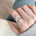 Women Minimalist Line Circle Open Ring, Geometric Cold Tone Exquisite Cross Border Adjustable Index Finger Ring, Trendy Influencer Finger Jewelry