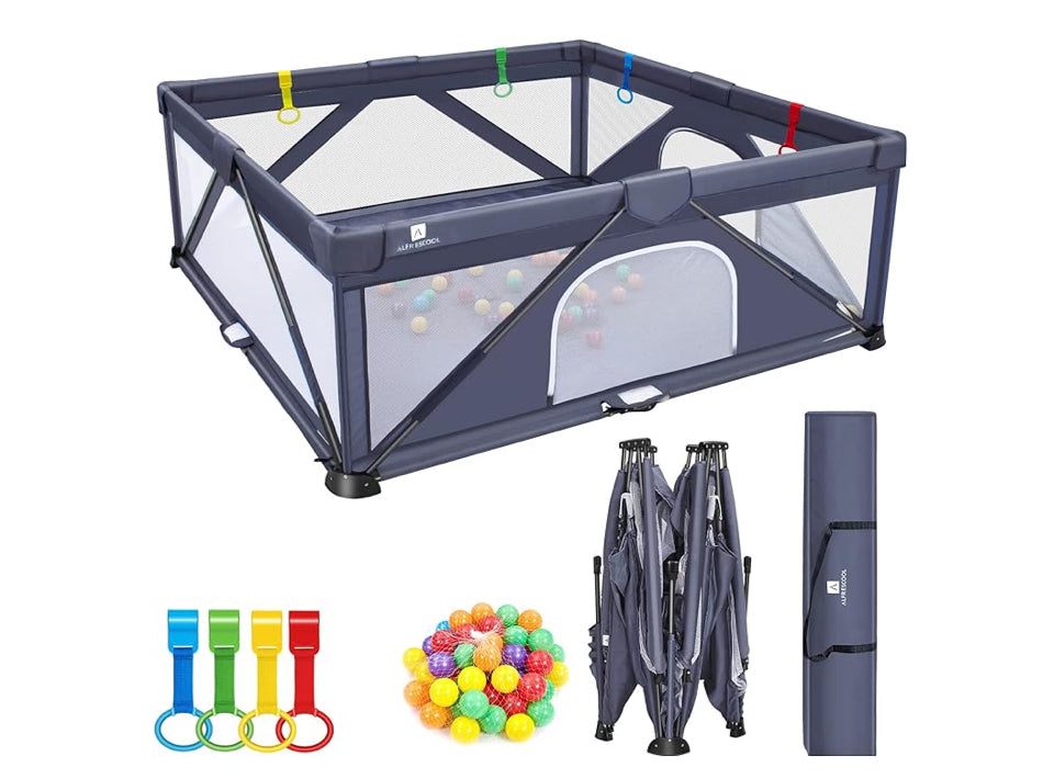 Foldable Baby Gate Playpen, 71"x71"(35 sq. ft Space), Extra Large Playards for Toddler, Kids Activity Center for Home Travel