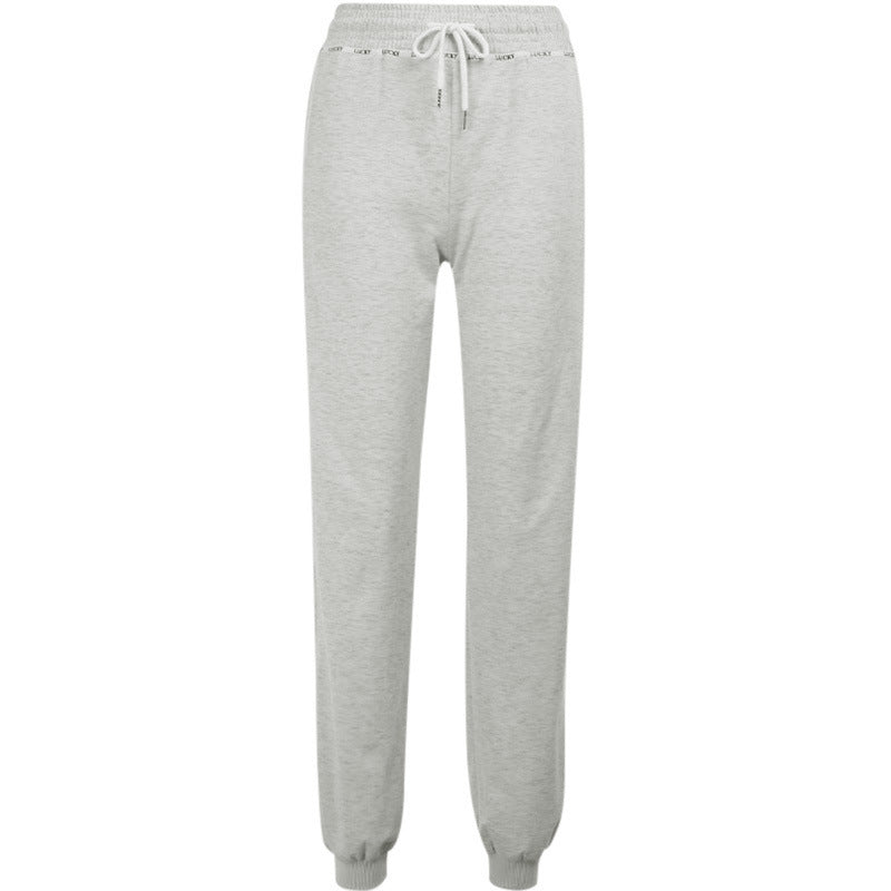 Elastic webbing printed sports pants