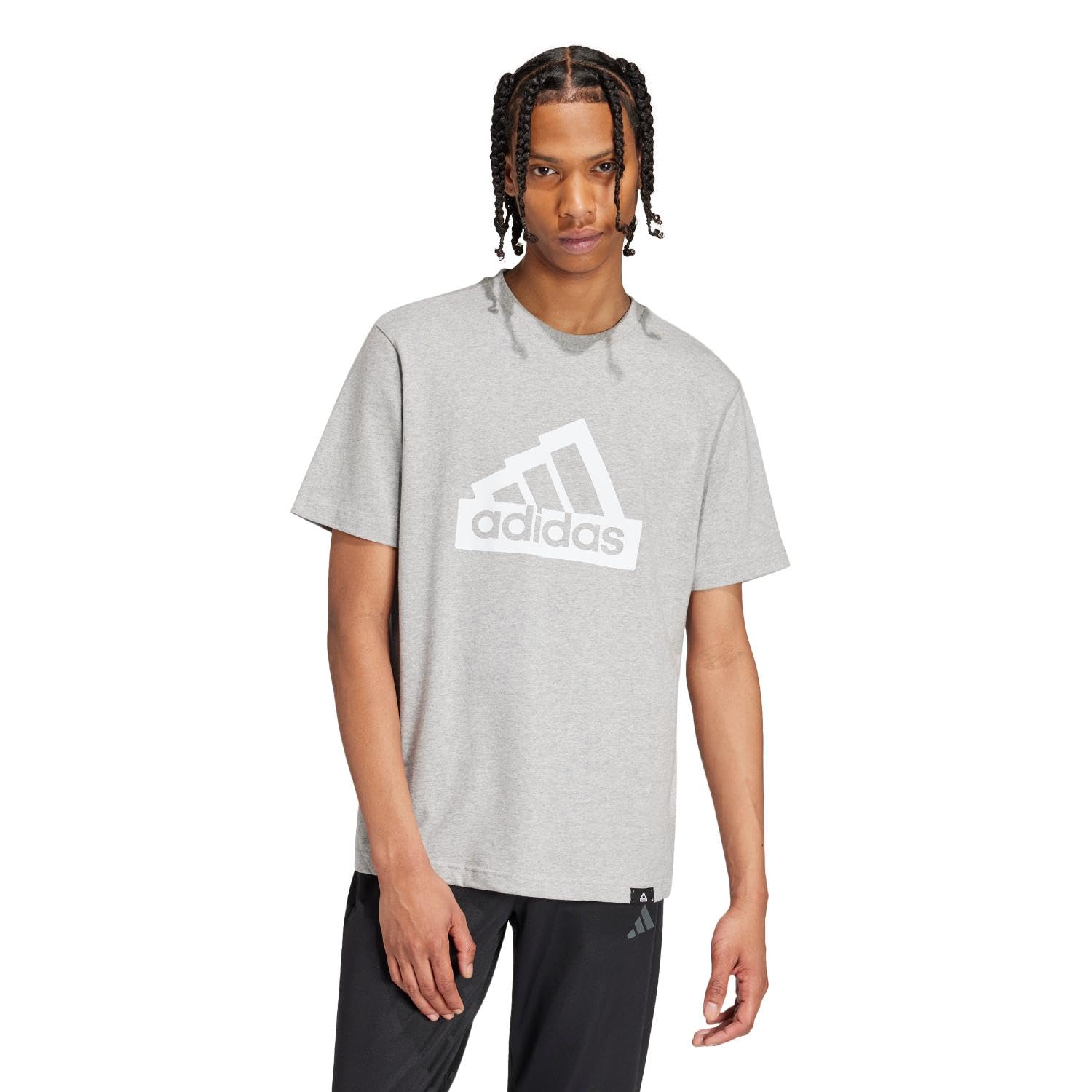 adidas Mens Tall Size Modern Essentials Graphic T-Shirt Medium Grey Heather