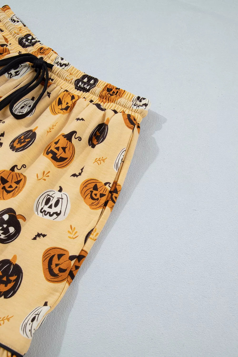 Halloween Pumpkin Print Long Sleeve Two Piece Lounge Set