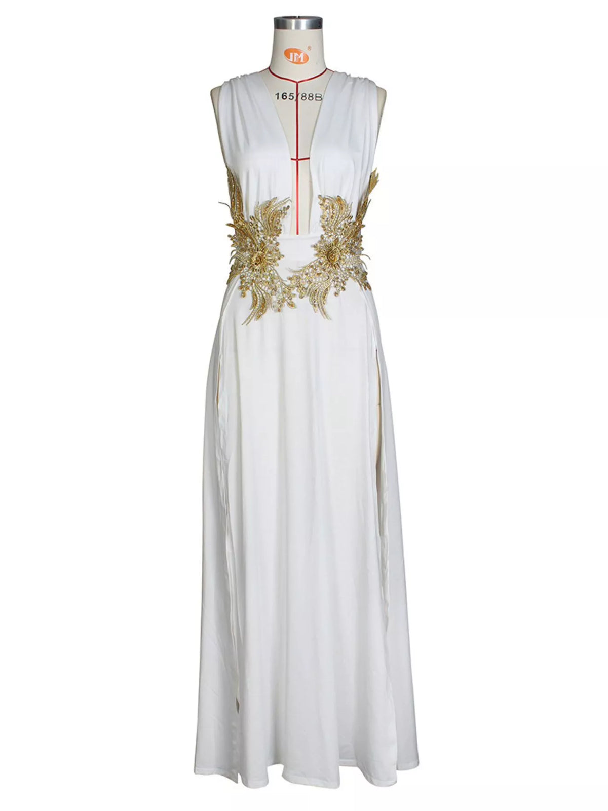 Deep V-Neck High Slit Maxi Dress