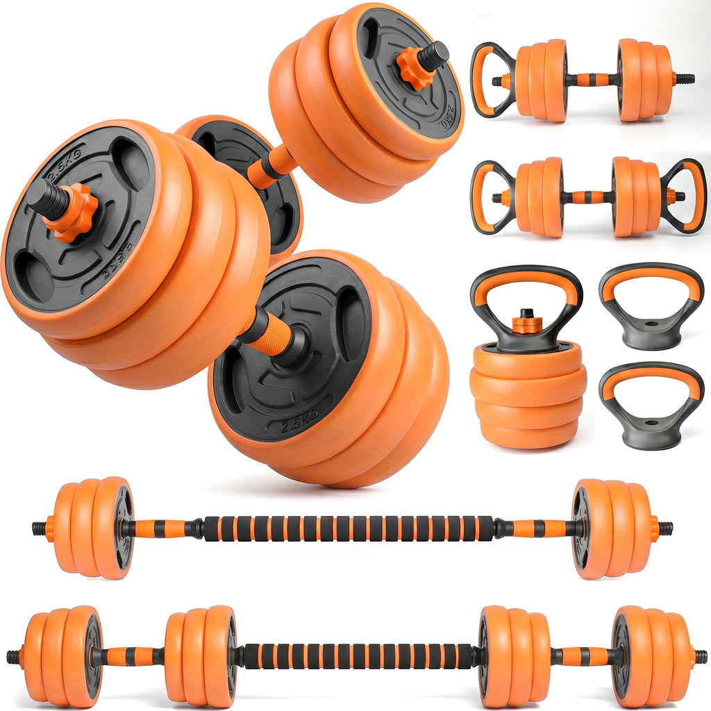 66LB Adjustable Dumbbell Set, 4-in-1 Convertible Weights