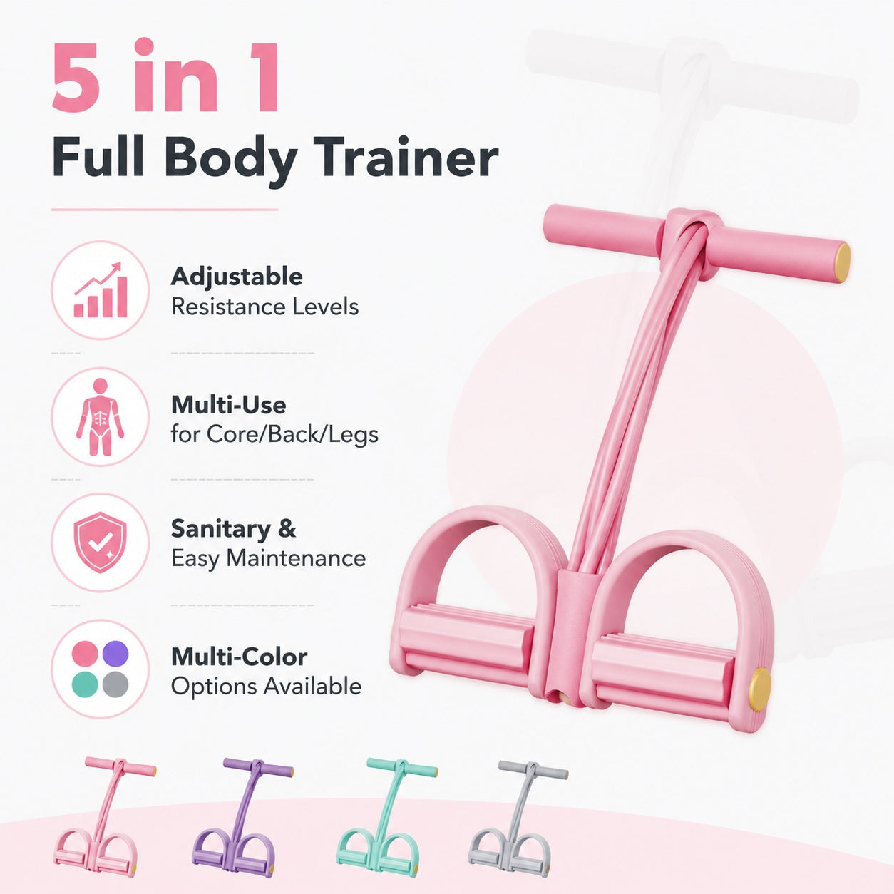 6-Tube Pedal Resistance Band