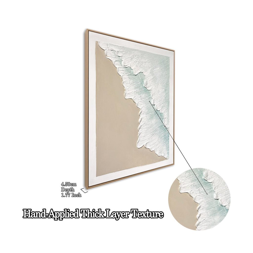 24x32 Set of 2 Framed Ocean Wave Wall Art, Aqua