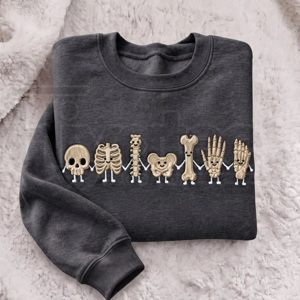 Radiology Tech Skeleton Embroidered Sweatshirt – Cute X-Ray Tech Crewneck & Rad Tech Gift