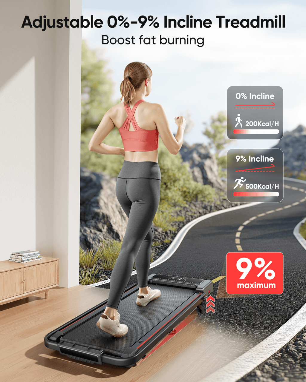 Toputure TP4 2 in 1 Incline Treadmill for Home