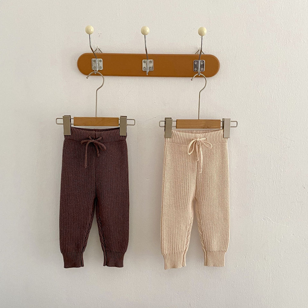 Infants And Children Baby Bunched Feet Style Pants Cotton Knitted