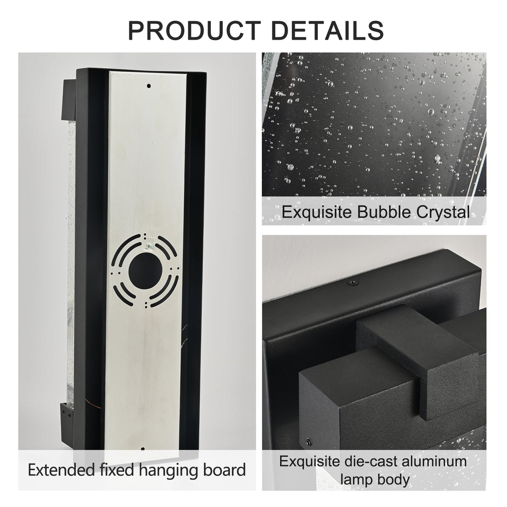 Black Aluminum Finish Outdoor Wall Light
