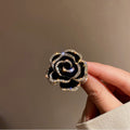 Camellia Flower Brooch High End Rhinestone Corsage Pin