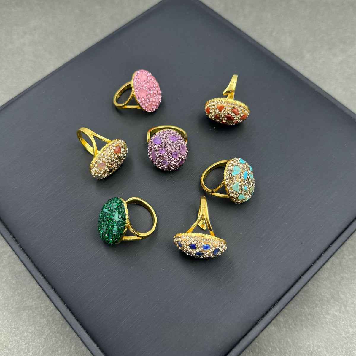 Natural Tourmaline Raw Stone Ring For Women