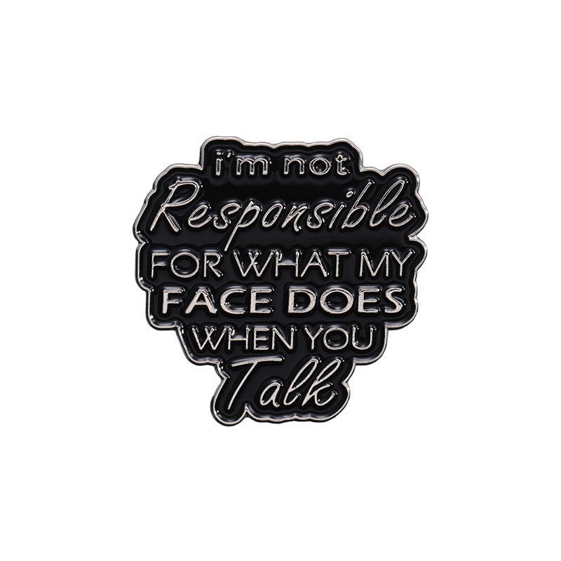 Personalized Creative Geometric English Quote Brooch