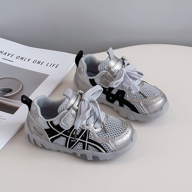 2026 Spring New Girls Skate Sneakers, Kids German Trainers, Soft Sole Versatile Single Mesh Shoes For Big Kids