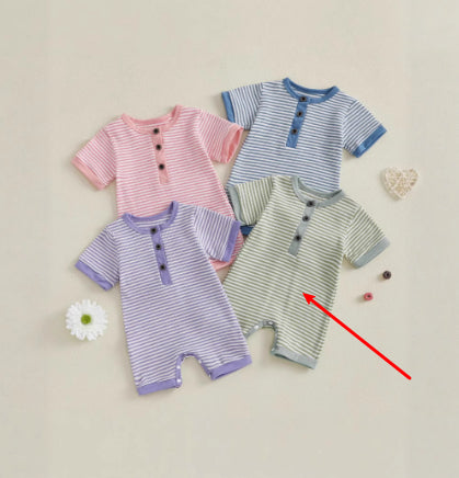 Pure Cotton Four-piece Set Short Crawl Stripe Style