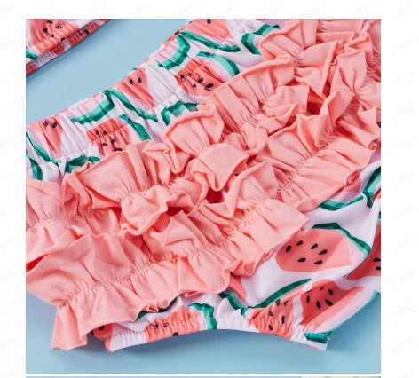 Girls' Bow Halter Lace-up Suit