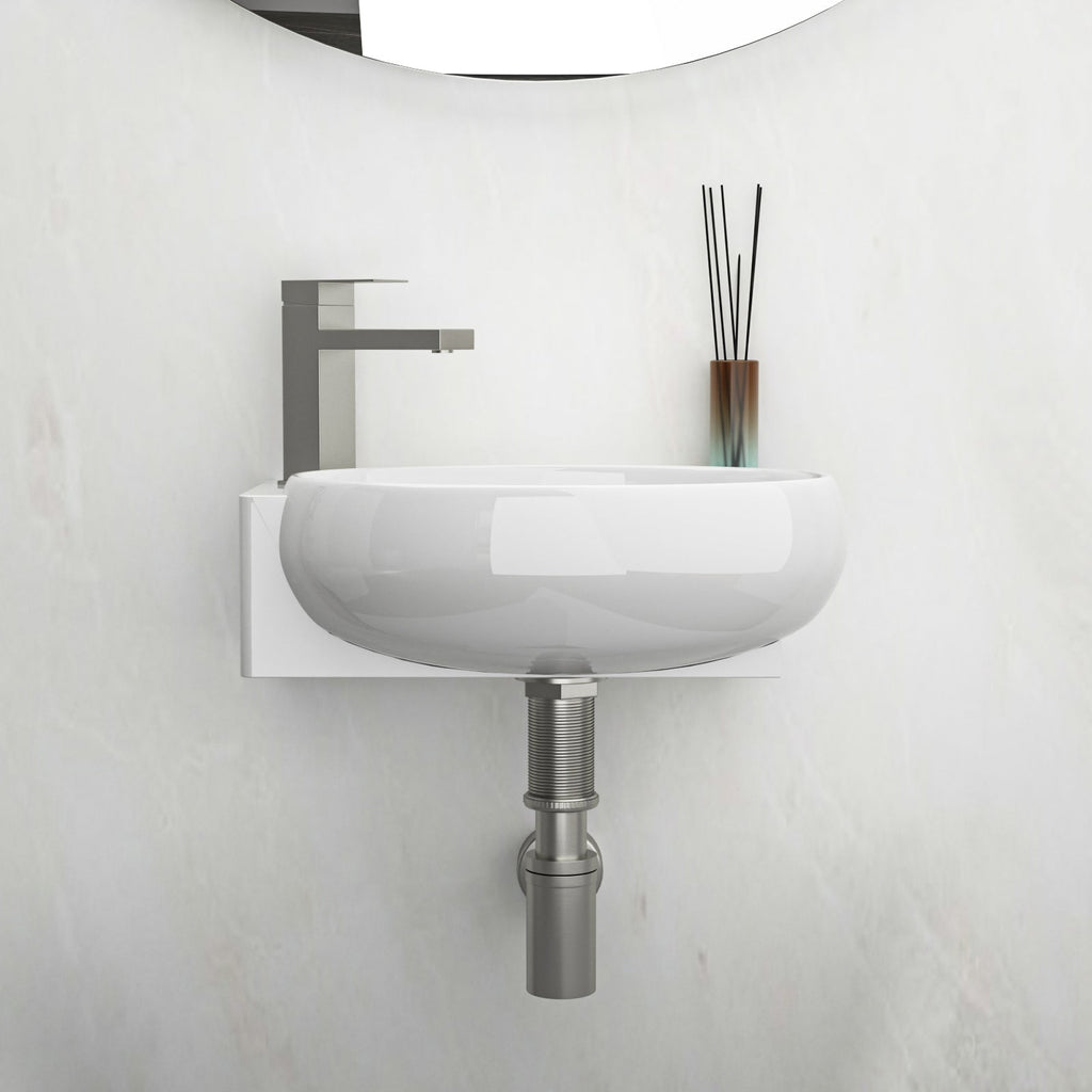 16.5x11 Inch Wall-Mounted Bathroom Sink