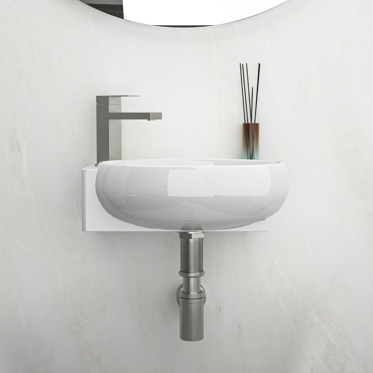 16.5x11 Inch Wall-Mounted Bathroom Sink
