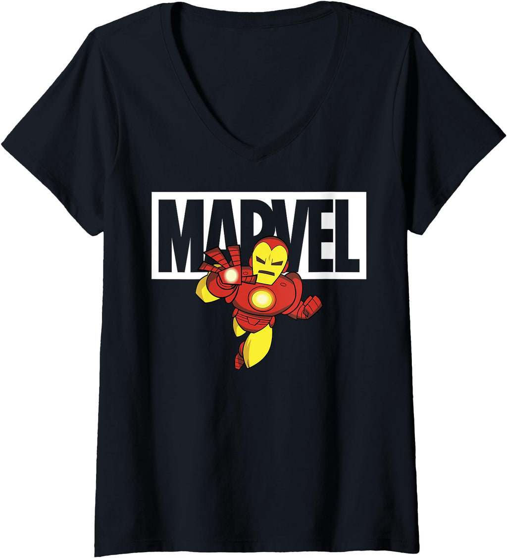 Original Marvel Iron Chibi Flying T-Shirt - Minimalist Print Men Women