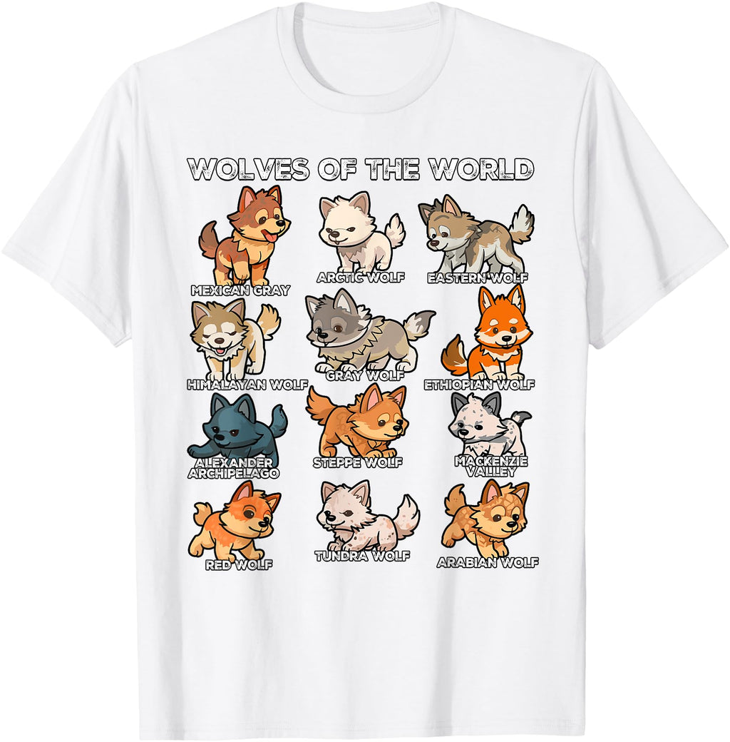 Original Wolves World Wolf Animals T-Shirt - Graphic Print for Adults