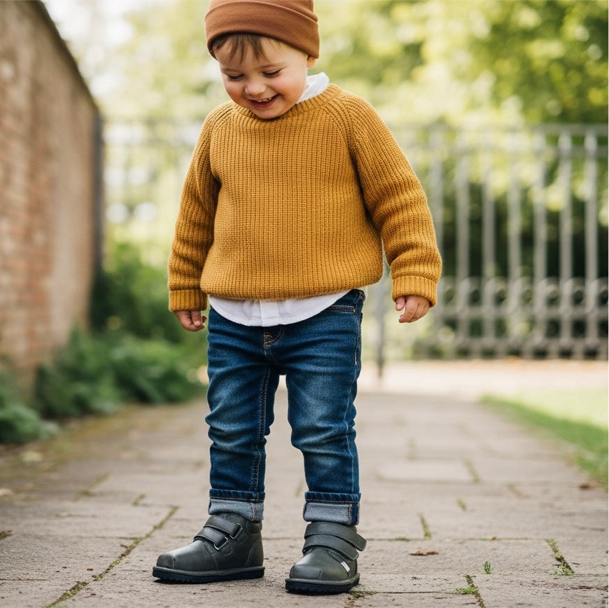 Barefoot Toddler Sneakers | Flexible Wide Toe Box Kids Shoes | Forest Green