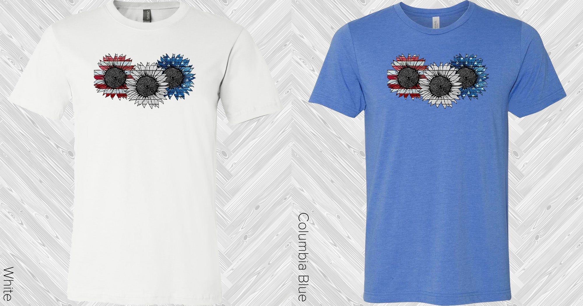 American Flag Sunflowers Graphic Tee