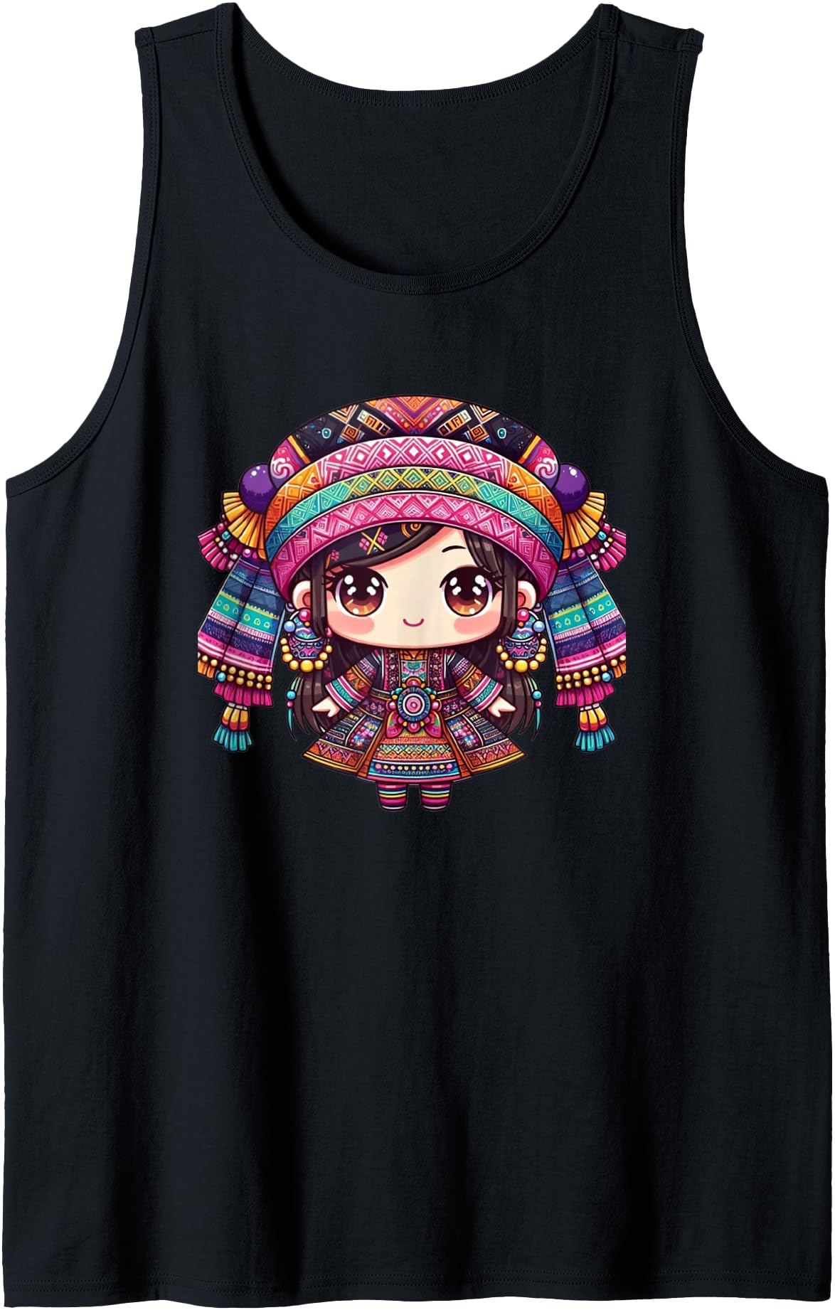 Authentic Hmong Chibi T-Shirt - Minimalist Print for Adults